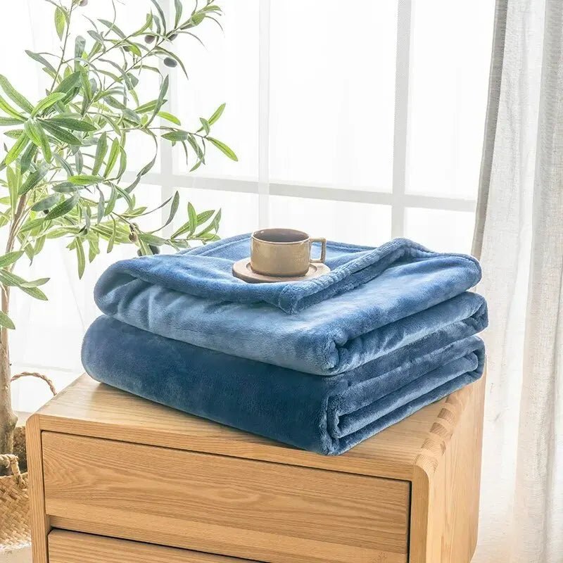 Extra Soft Flannel Blanket Thickened Nap Air Conditioning Blanket - PratSN