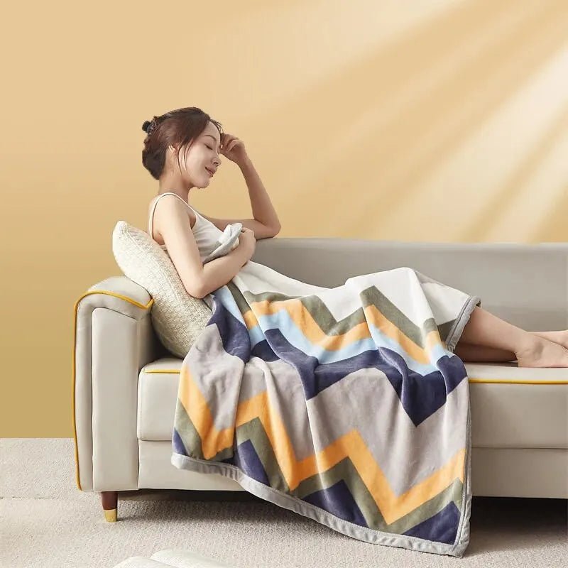 Extra Soft Flannel Blanket Thickened Nap Air Conditioning Blanket - PratSN