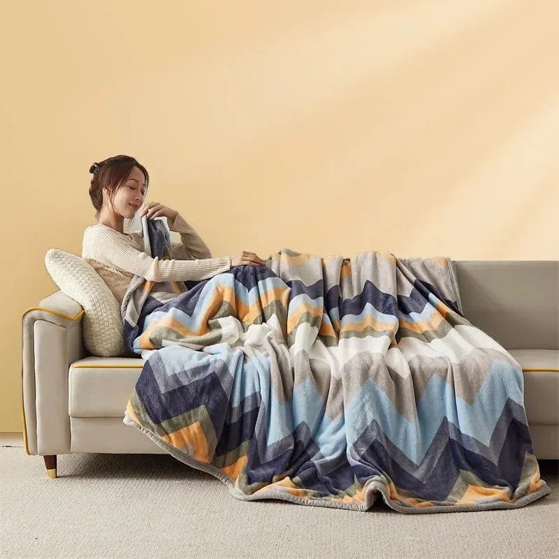 Extra Soft Flannel Blanket Thickened Nap Air Conditioning Blanket - PratSN