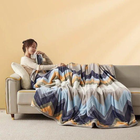 Extra Soft Flannel Blanket Thickened Nap Air Conditioning Blanket - PratSN