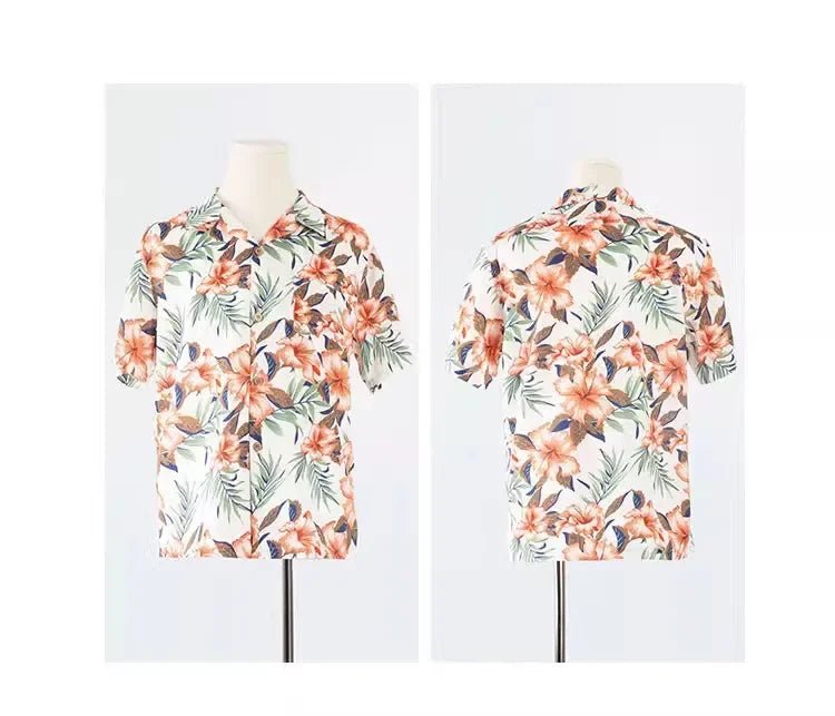 Family Look Vacation Beach Clothing Mom Daughter Sleeveless Dress Dad Son Matching Floral Shirt Set Parent Child Holiday Clothes - PratSN