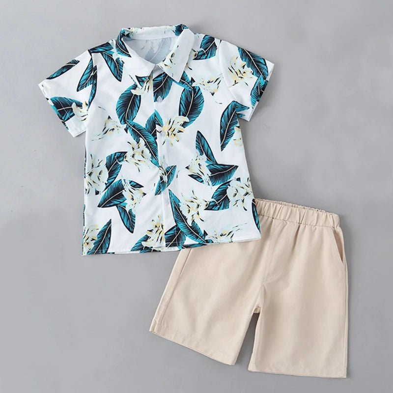 Family Matching Outfits Summer Beach Mother Daughter Dresses Dad Son Floral Shirt+Pants Couple Matching Outfits Women Girl Dress - PratSN