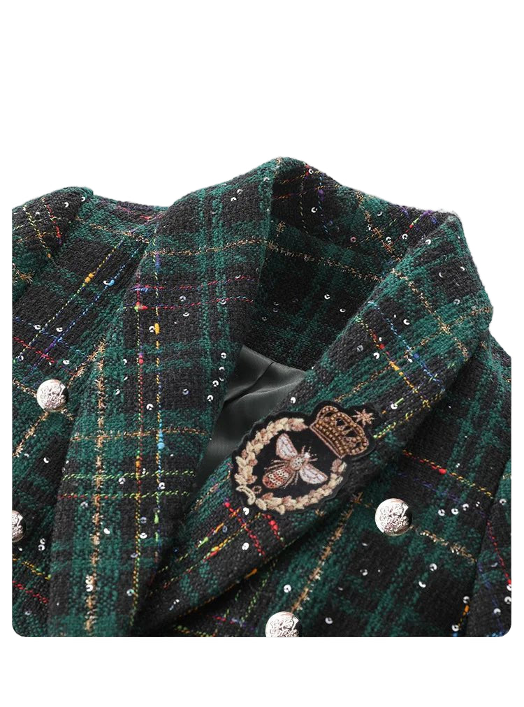 Fashion Baby Girl Clothes Set Autumn Spring Vintage Plaid Blazer Outwear Coat +Shorts Children's Clothing Outfits Suit 2pcs 2 - 7Y - PratSN