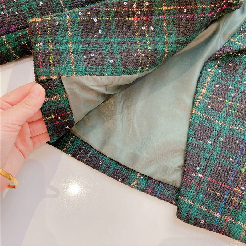 Fashion Baby Girl Clothes Set Autumn Spring Vintage Plaid Blazer Outwear Coat +Shorts Children's Clothing Outfits Suit 2pcs 2 - 7Y - PratSN