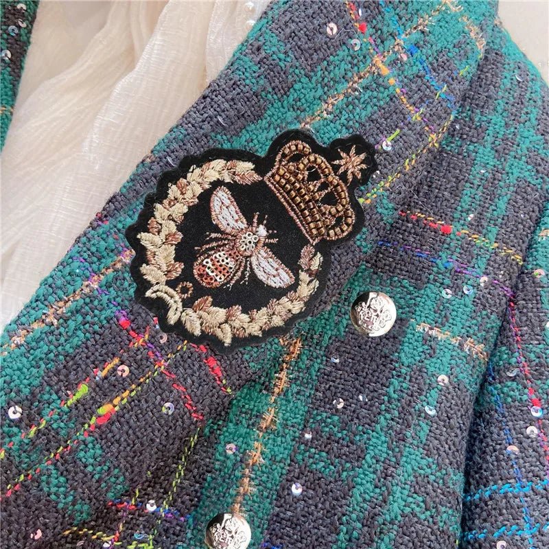 Fashion Baby Girl Clothes Set Autumn Spring Vintage Plaid Blazer Outwear Coat +Shorts Children's Clothing Outfits Suit 2pcs 2 - 7Y - PratSN