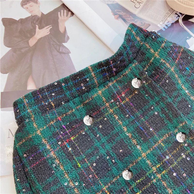 Fashion Baby Girl Clothes Set Autumn Spring Vintage Plaid Blazer Outwear Coat +Shorts Children's Clothing Outfits Suit 2pcs 2 - 7Y - PratSN
