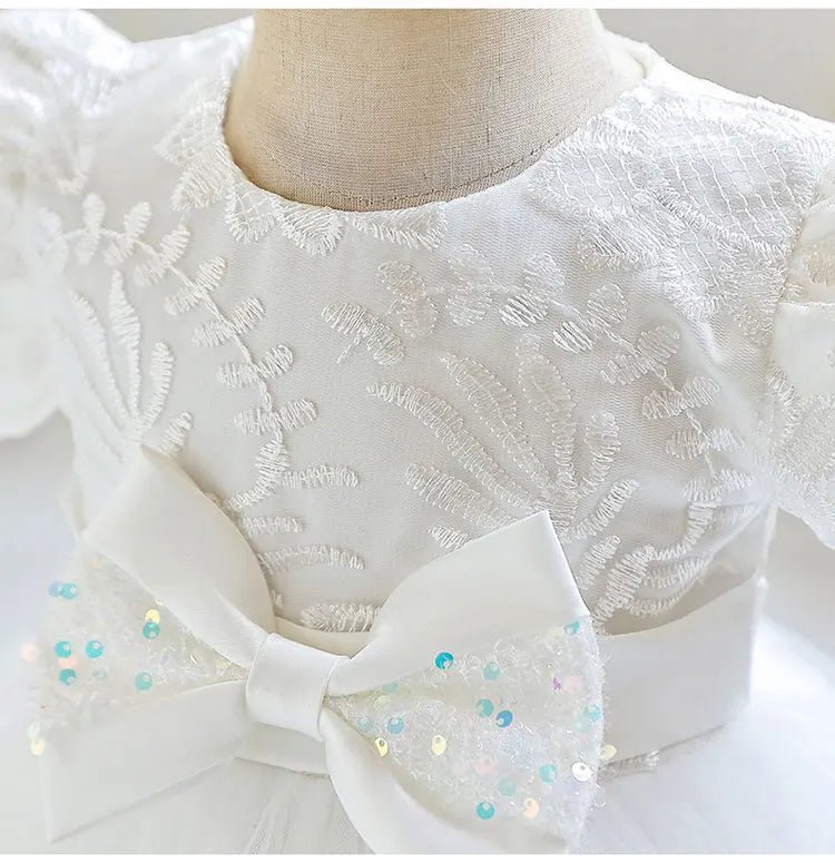 Fashion Bow Girls Party Dresses Cotton Short Sleeve Children Clothing Bridesmaid Dresses Summer Kids Dresses for Girls 1 - 6 Years - PratSN