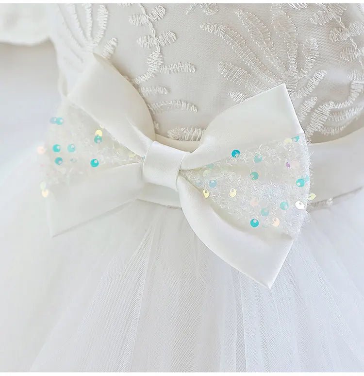 Fashion Bow Girls Party Dresses Cotton Short Sleeve Children Clothing Bridesmaid Dresses Summer Kids Dresses for Girls 1 - 6 Years - PratSN