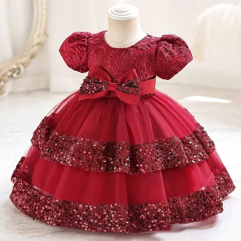 Fashion Bow Girls Party Dresses Cotton Short Sleeve Children Clothing Bridesmaid Dresses Summer Kids Dresses for Girls 1 - 6 Years - PratSN