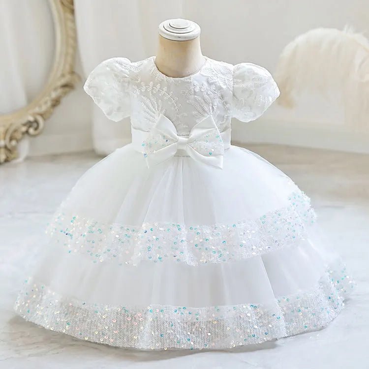 Fashion Bow Girls Party Dresses Cotton Short Sleeve Children Clothing Bridesmaid Dresses Summer Kids Dresses for Girls 1 - 6 Years - PratSN