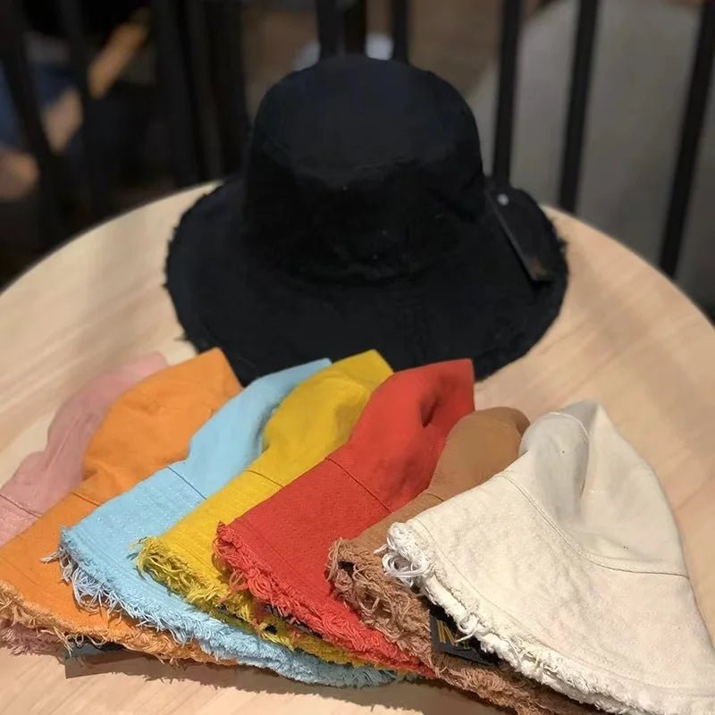 Fashion Foldable Burrs Bucket Hat for Women Men Beach Sun Visor UV Protection UPF 50+ Sun Hat Summer Large Wide Brim Panama Bob - PratSN
