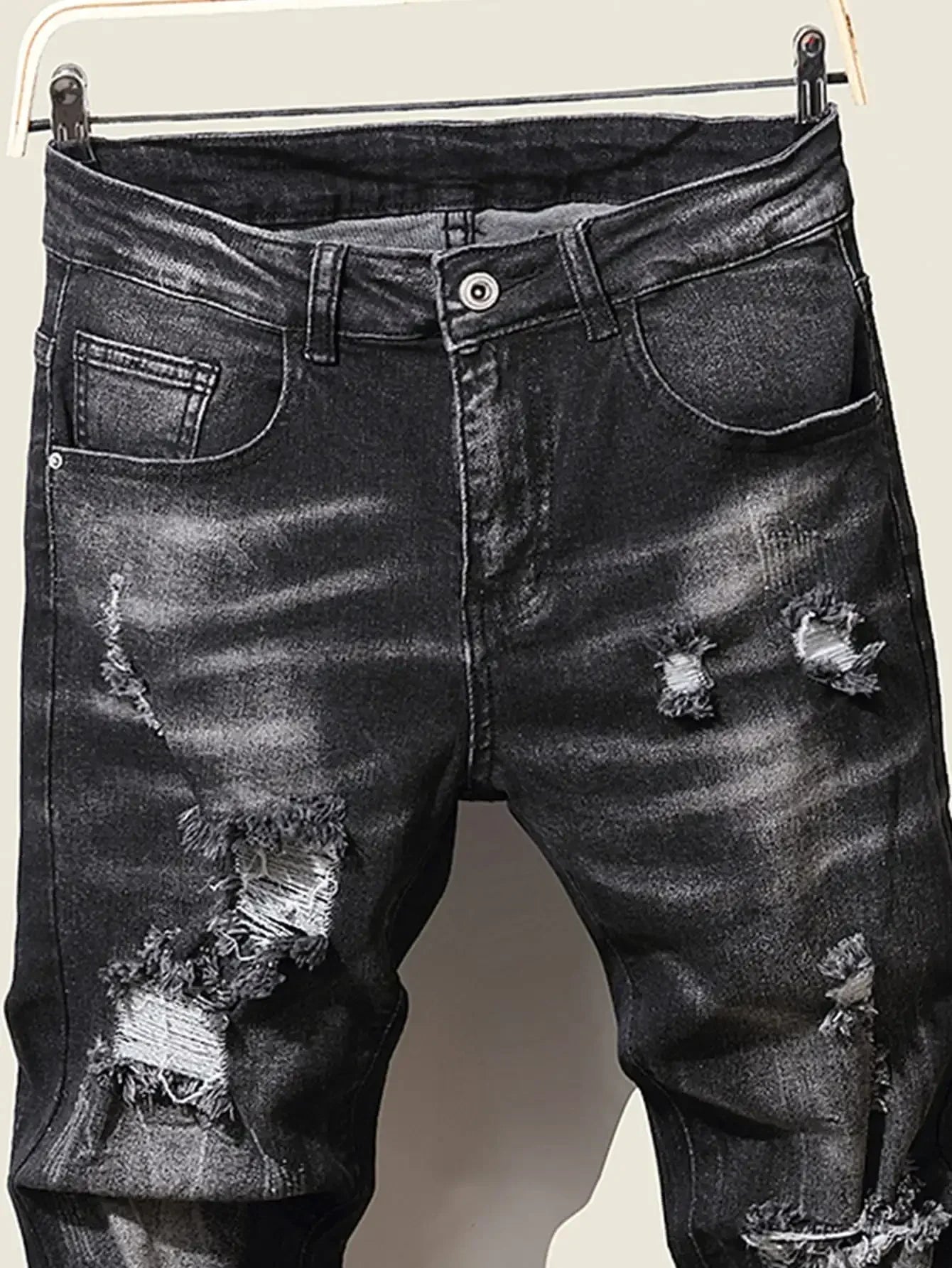Fashion Men's Jeans Pants Stretch Blue Skinny Jeans For Men Casual Slim Fit Denim Pants Korean Style Male Trousers Jeans - PratSN