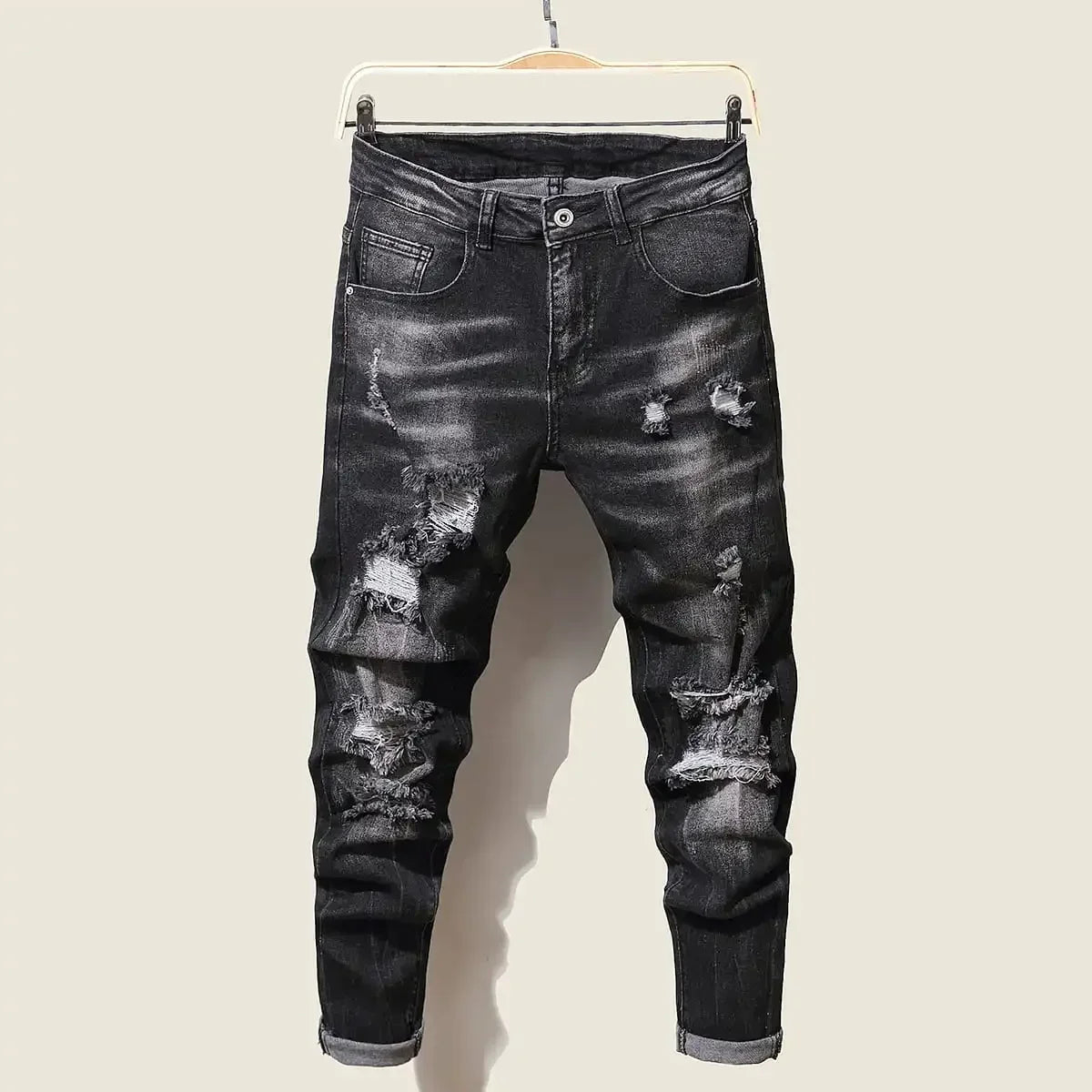 Fashion Men's Jeans Pants Stretch Blue Skinny Jeans For Men Casual Slim Fit Denim Pants Korean Style Male Trousers Jeans - PratSN