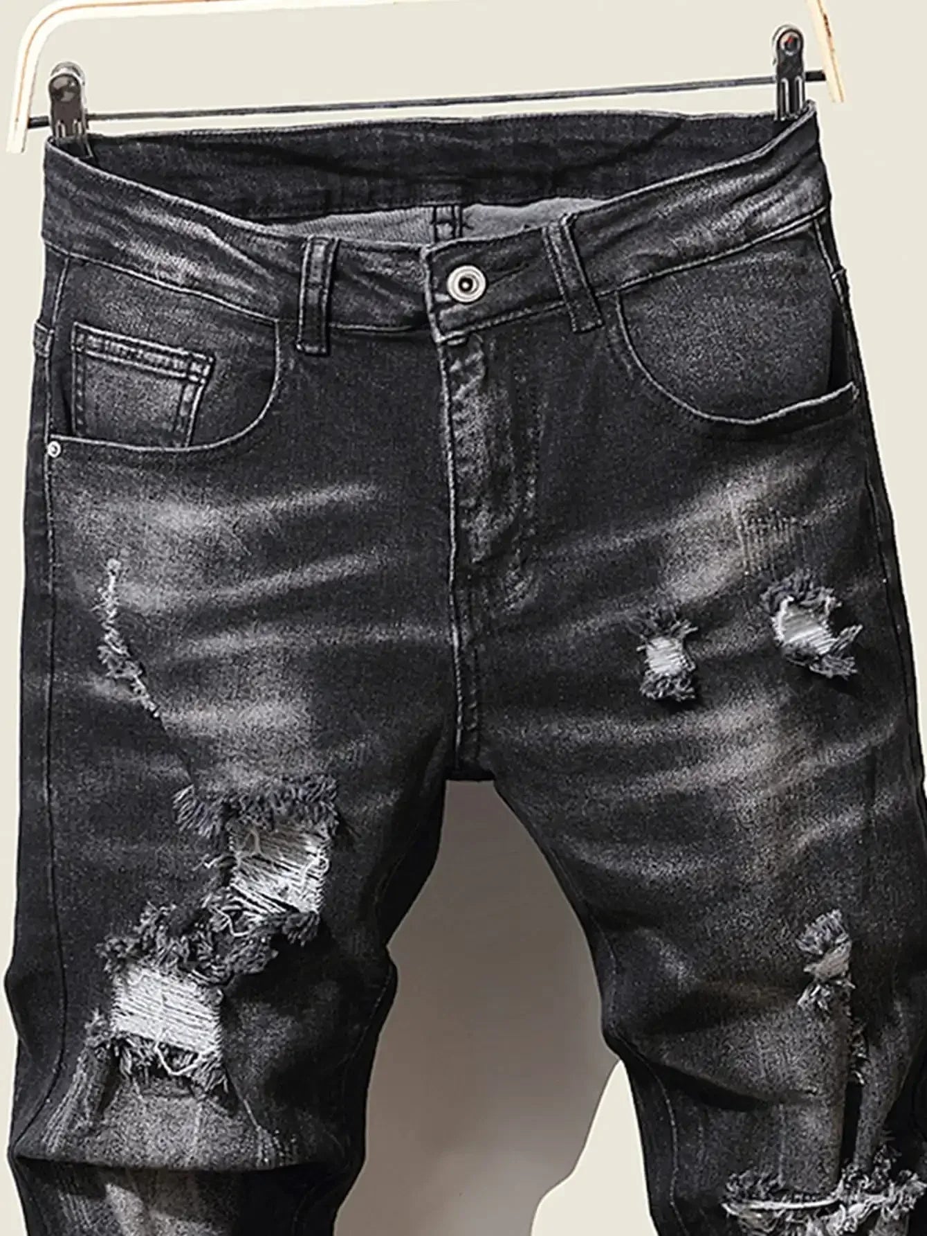 Fashion Men's Jeans Pants Stretch Blue Skinny Jeans For Men Casual Slim Fit Denim Pants Korean Style Male Trousers Jeans - PratSN
