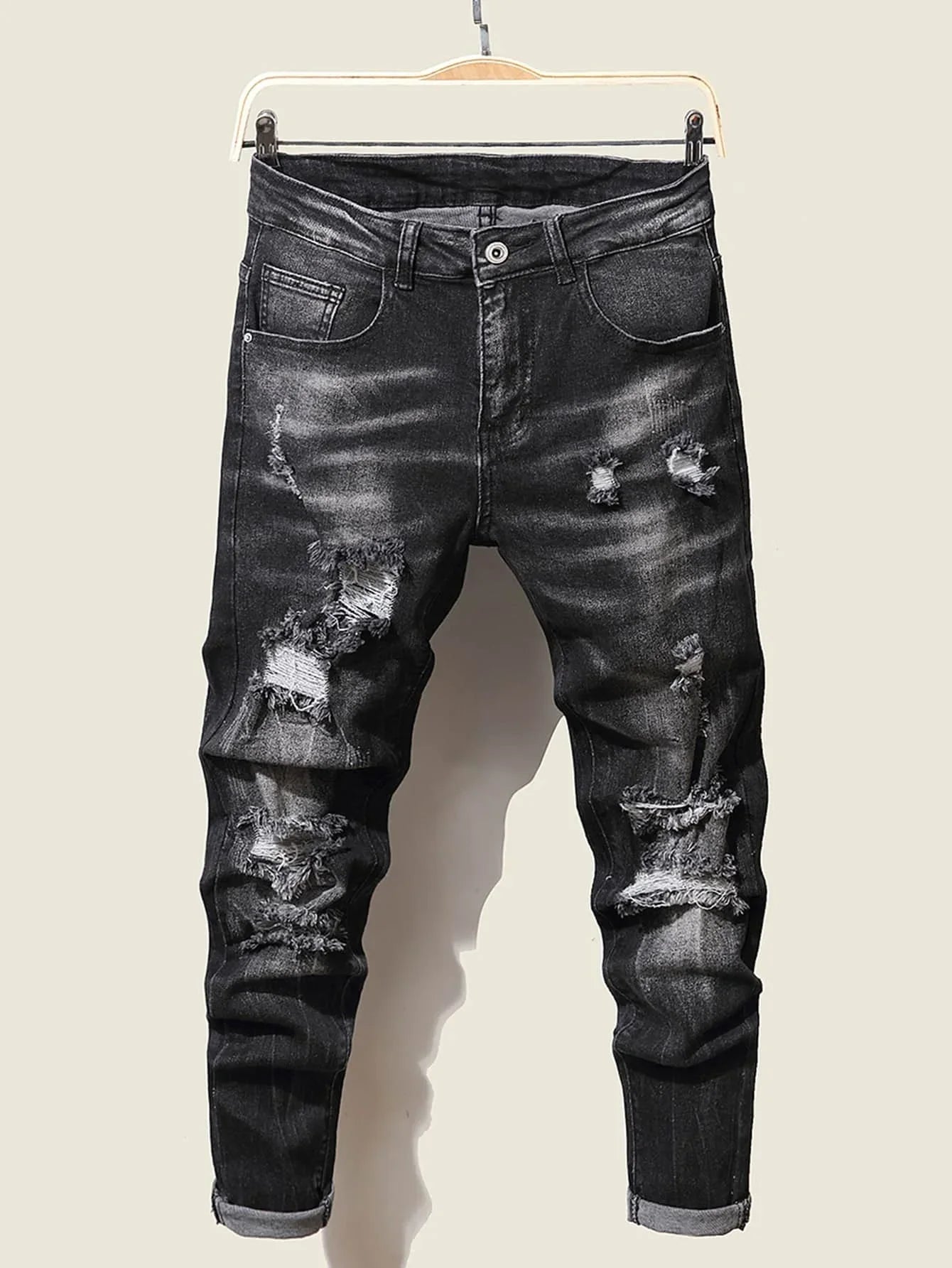 Fashion Men's Jeans Pants Stretch Blue Skinny Jeans For Men Casual Slim Fit Denim Pants Korean Style Male Trousers Jeans - PratSN