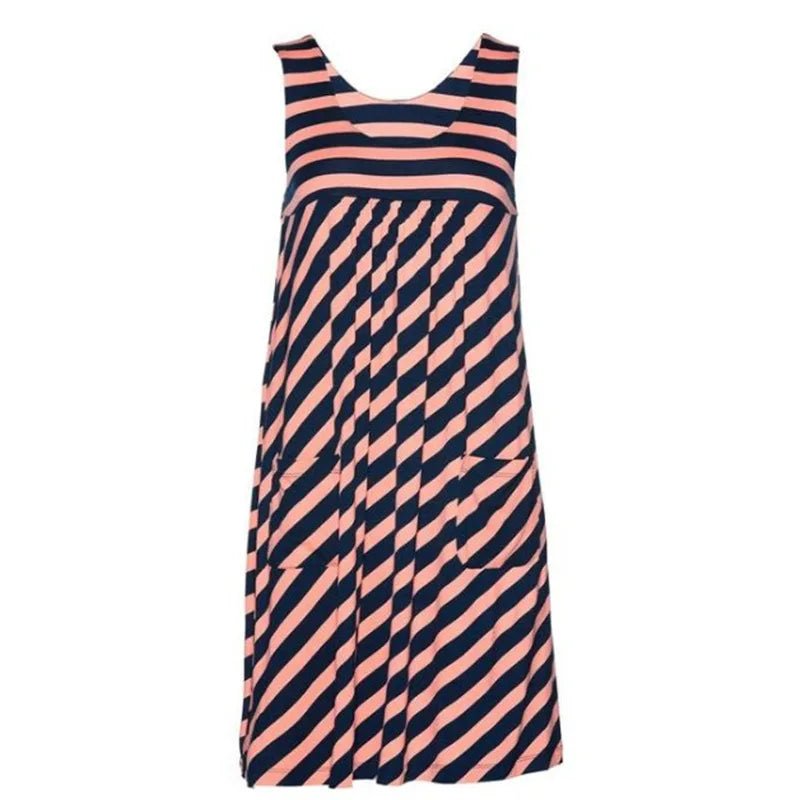 Fashion striped dress summer dress loose simple sleeveless dress women's clothing - PratSN