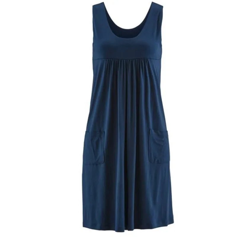 Fashion striped dress summer dress loose simple sleeveless dress women's clothing - PratSN