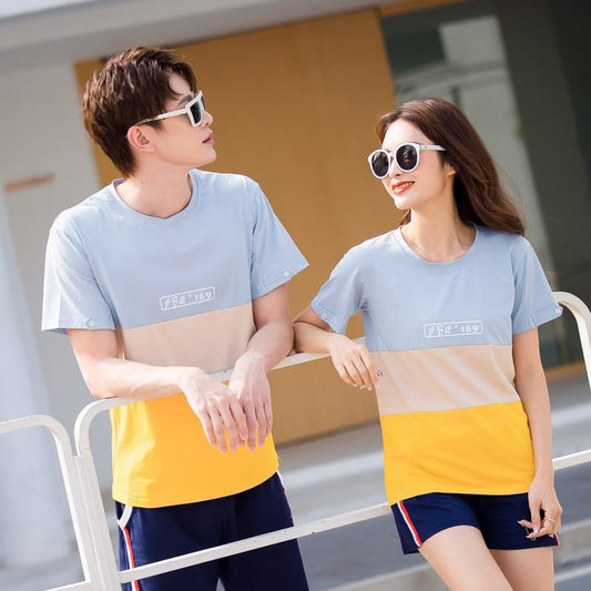 Fashion Striped Family Matching Outfits Summer Casual T Shirt Shorts Sets Couples Parentage Pajamas Holiday - PratSN