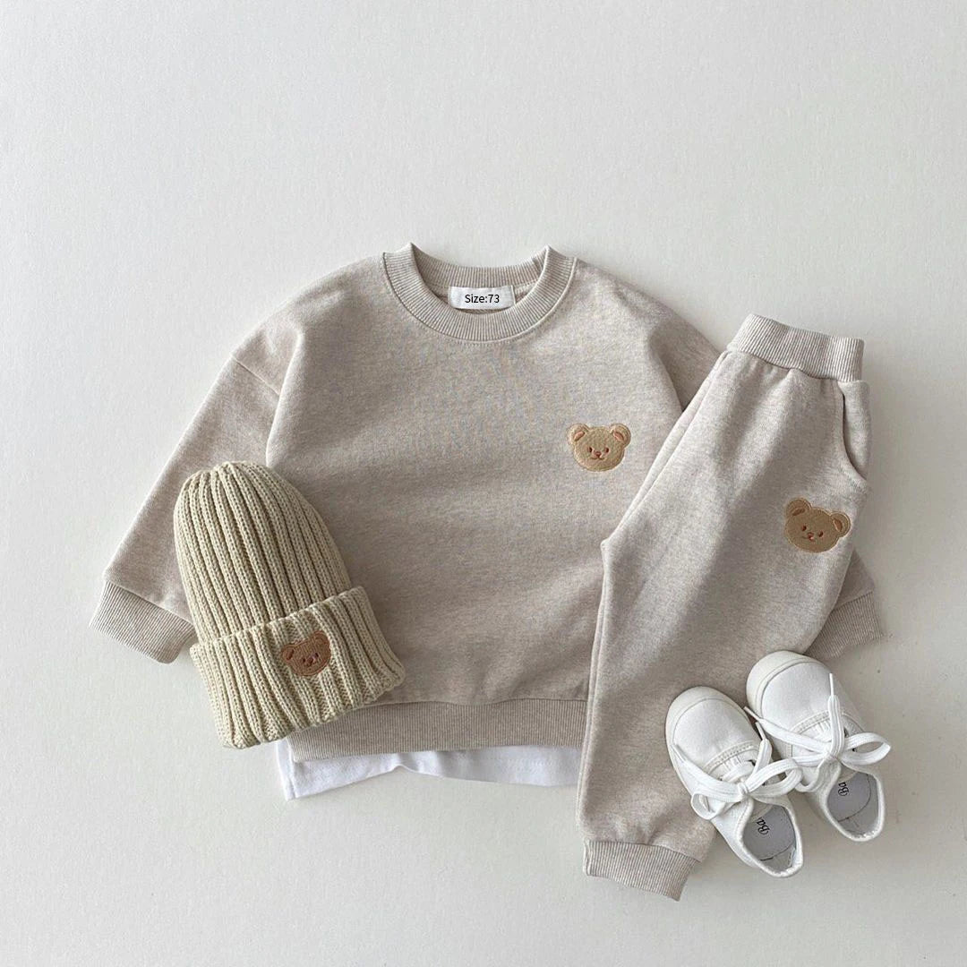 Fashion Toddler Baby Boys Girl Fall Clothes Sets Baby Girl Clothing Set Kids Sports Bear Sweatshirt Pants 2Pcs Suits Outfits - PratSN