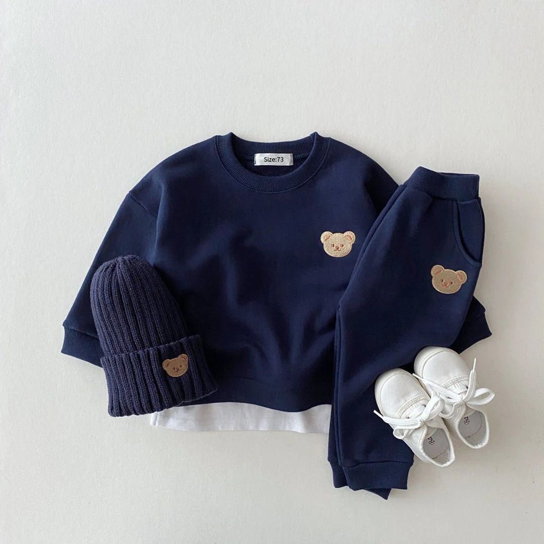 Fashion Toddler Baby Boys Girl Fall Clothes Sets Baby Girl Clothing Set Kids Sports Bear Sweatshirt Pants 2Pcs Suits Outfits - PratSN