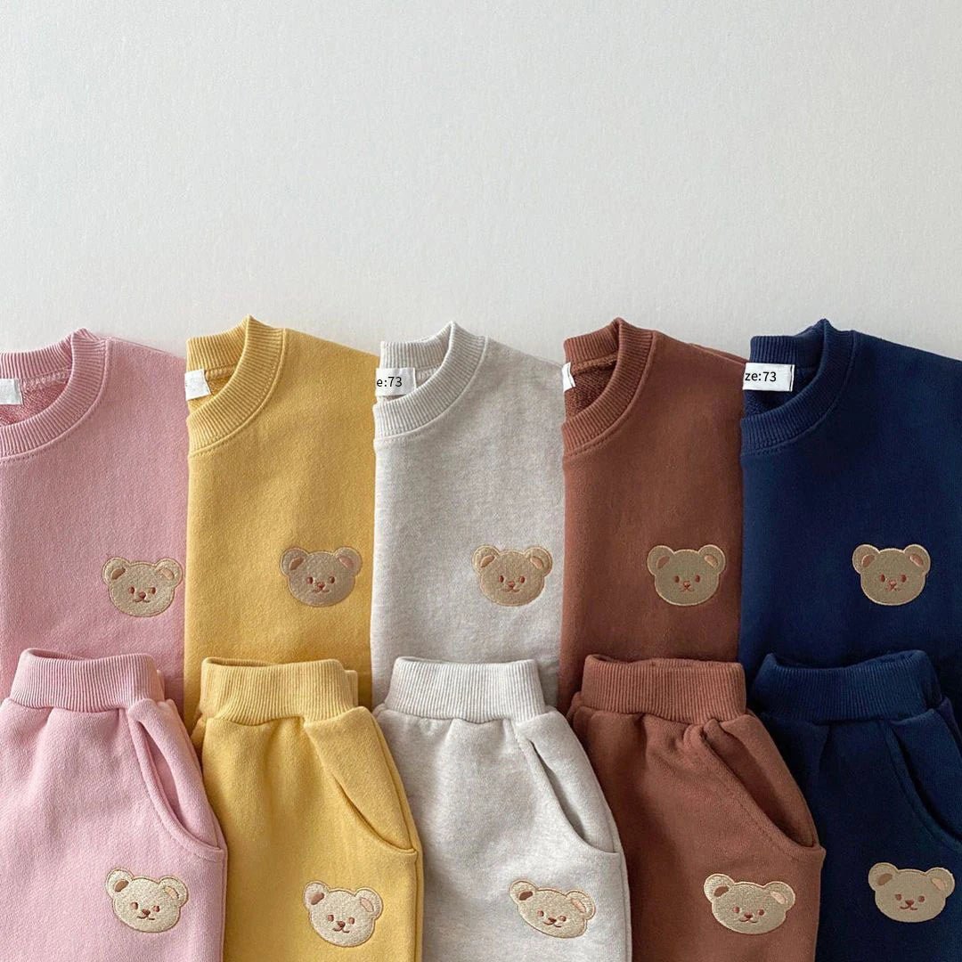 Fashion Toddler Baby Boys Girl Fall Clothes Sets Baby Girl Clothing Set Kids Sports Bear Sweatshirt Pants 2Pcs Suits Outfits - PratSN