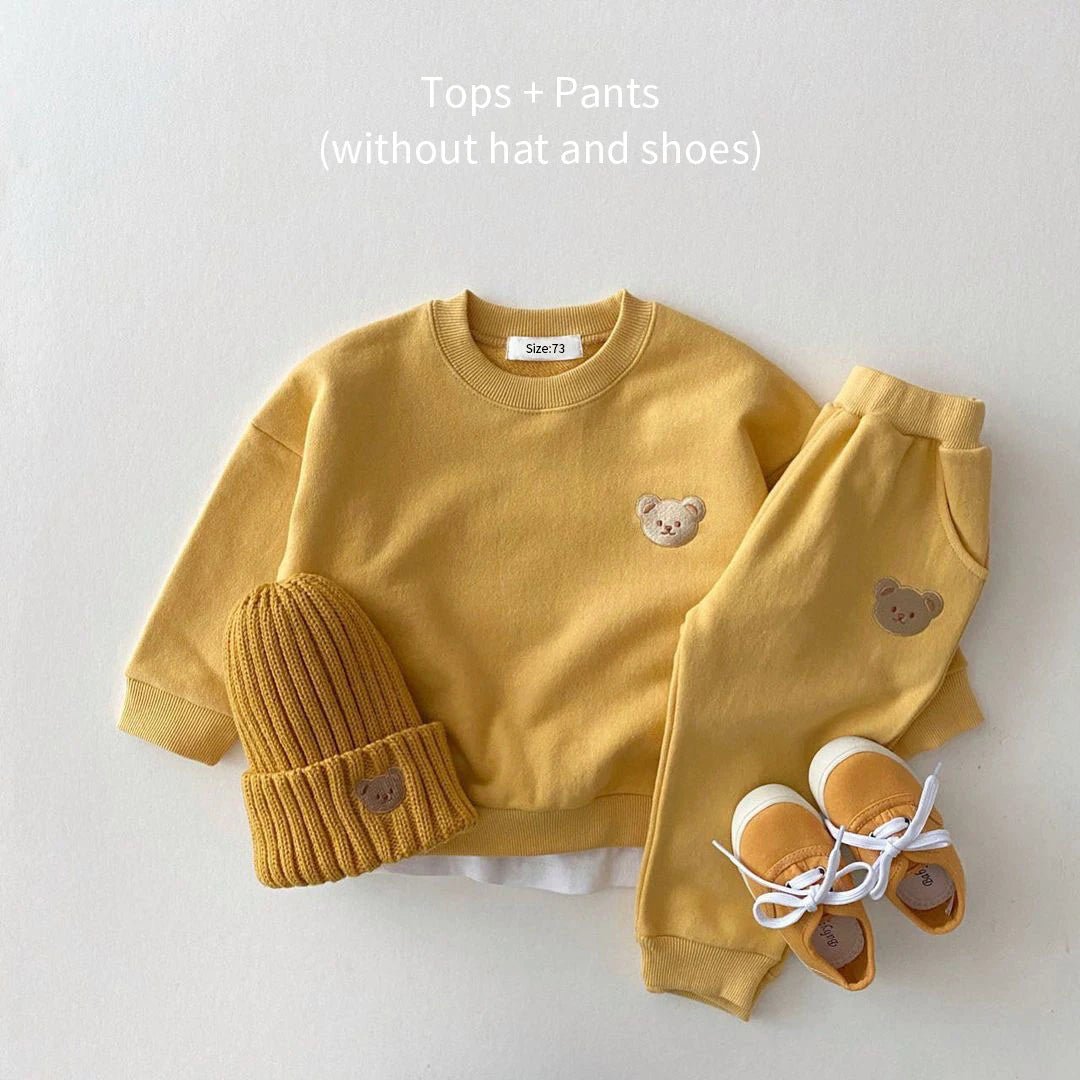 Fashion Toddler Baby Boys Girl Fall Clothes Sets Baby Girl Clothing Set Kids Sports Bear Sweatshirt Pants 2Pcs Suits Outfits - PratSN