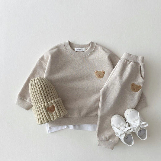 Fashion Toddler Baby Boys Girl Fall Clothes Sets Baby Girl Clothing Set Kids Sports Bear Sweatshirt Pants 2Pcs Suits Outfits - PratSN
