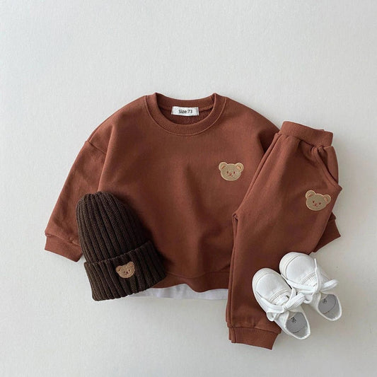 Fashion Toddler Baby Boys Girl Fall Clothes Sets Baby Girl Clothing Set Kids Sports Bear Sweatshirt Pants 2Pcs Suits Outfits - PratSN