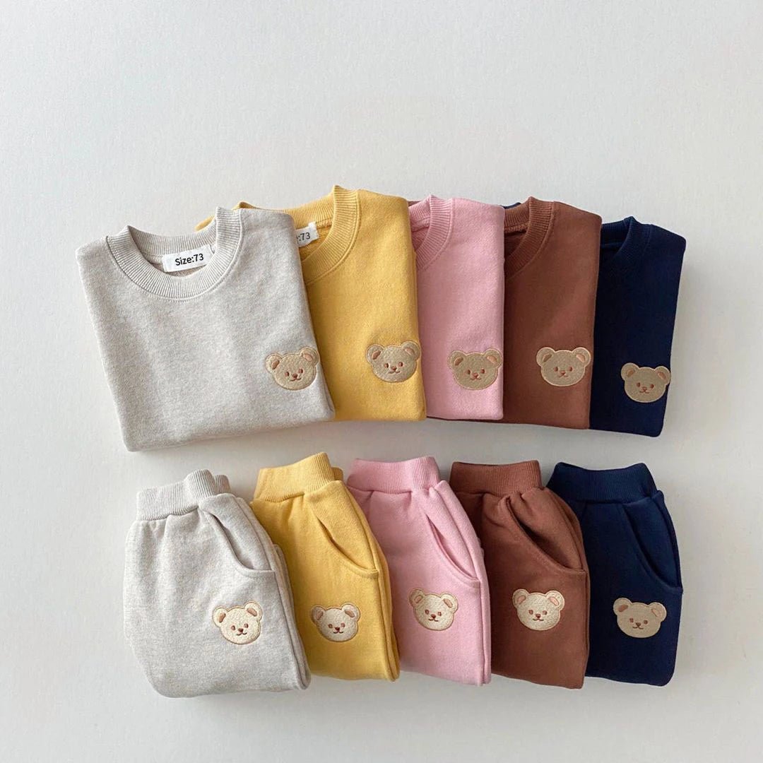 Fashion Toddler Baby Boys Girl Fall Clothes Sets Baby Girl Clothing Set Kids Sports Bear Sweatshirt Pants 2Pcs Suits Outfits - PratSN