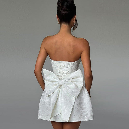 Fashion Tube Top Bow Dress Women - PratSN