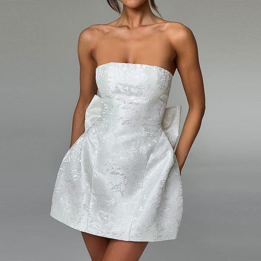 Fashion Tube Top Bow Dress Women - PratSN