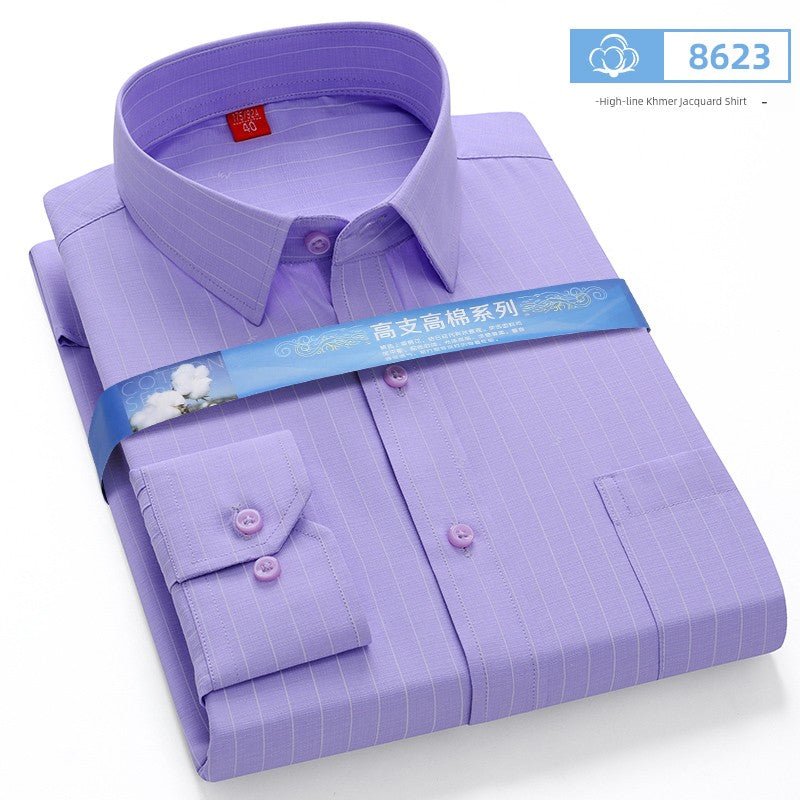 Father, Middle - Aged and Elderly, Extra Fat, Dad, Long Sleeves Shirt - PratSN
