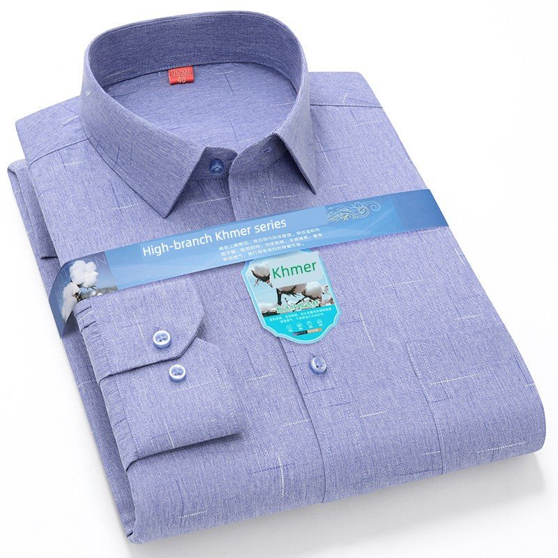 Father, Middle - Aged and Elderly, Extra Fat, Dad, Long Sleeves Shirt - PratSN