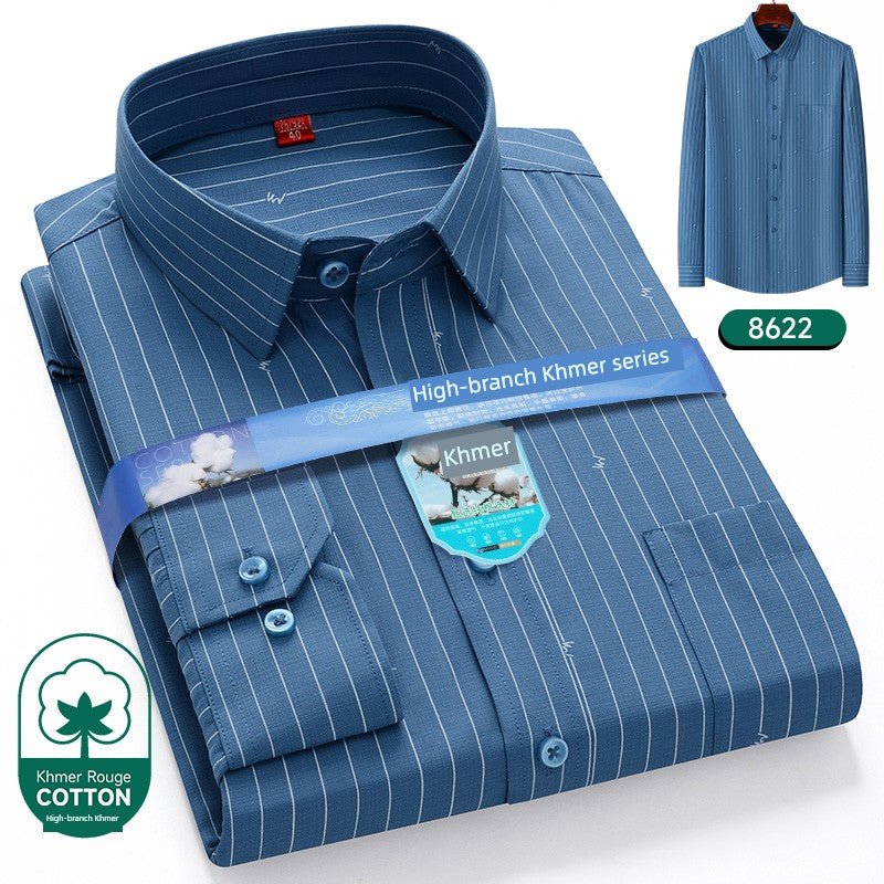 Father, Middle - Aged and Elderly, Extra Fat, Dad, Long Sleeves Shirt - PratSN