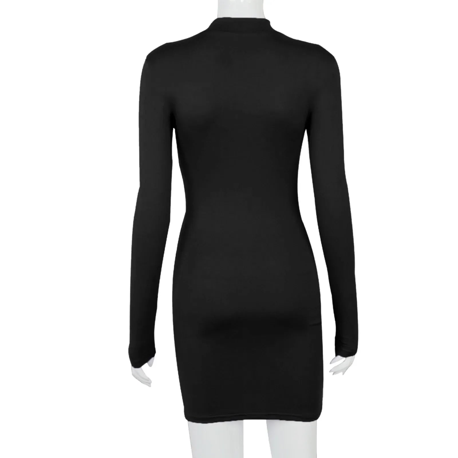 Female Dresses Outfits Women's Dress Long Sleeve Solid Color Drawstring O-Neck Tight-Fitting Vestidos de Fiesta Elegantes 2025 - PratSN Black / M Female Dresses Outfits Women's Dress Long Sleeve Solid Color Drawstring O-Neck Tight-Fitting Vestidos de Fiesta Elegantes 2025 - PratSN Black / M