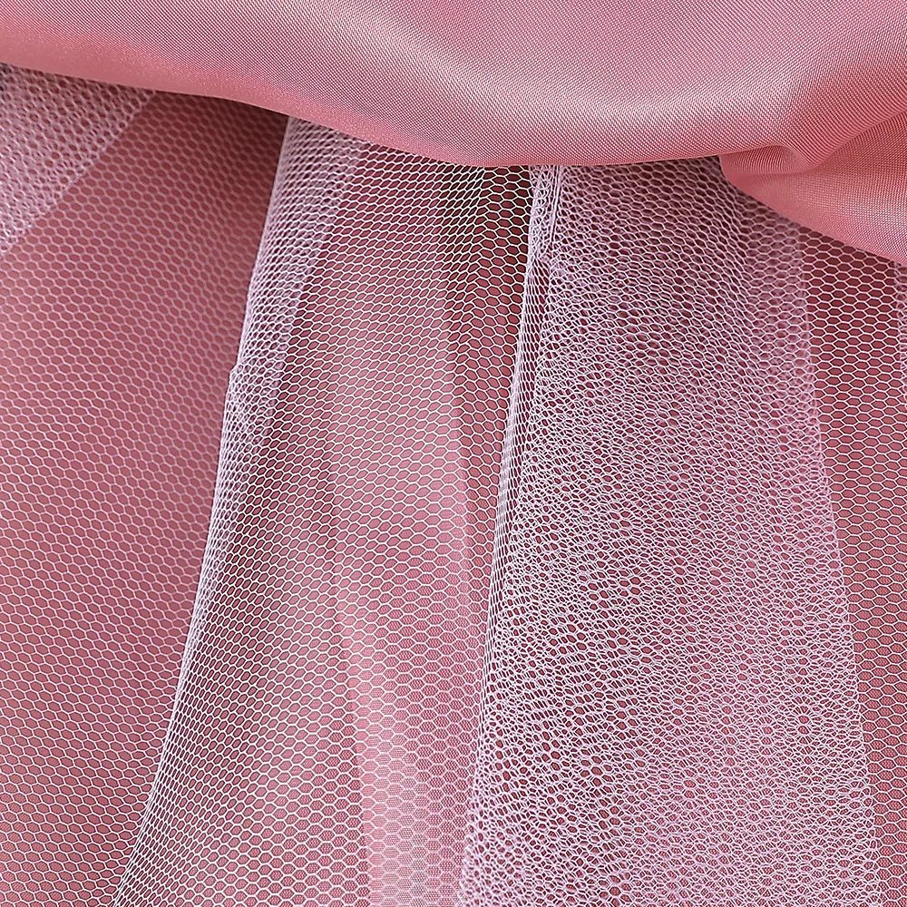Fluffy Sequin Bridemaid Princess Girls Dress Elegant Big Bow Pink Wedding Prom Evening Kids Party Dresses for Girl Birthday Gown - PratSN