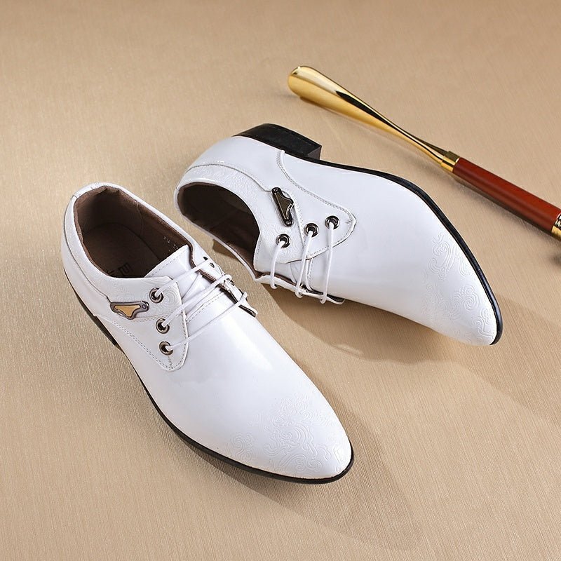Formal Mens Dress Shoes Genuine Leather Black Luxury Wedding Shoes Men Flats Office Oxfords - PratSN