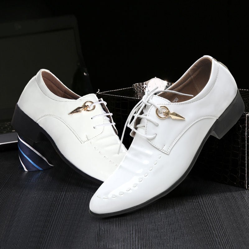 Formal Mens Dress Shoes Genuine Leather Black Luxury Wedding Shoes Men Flats Office Oxfords - PratSN