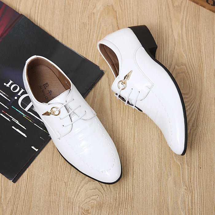 Formal Mens Dress Shoes Genuine Leather Black Luxury Wedding Shoes Men Flats Office Oxfords - PratSN