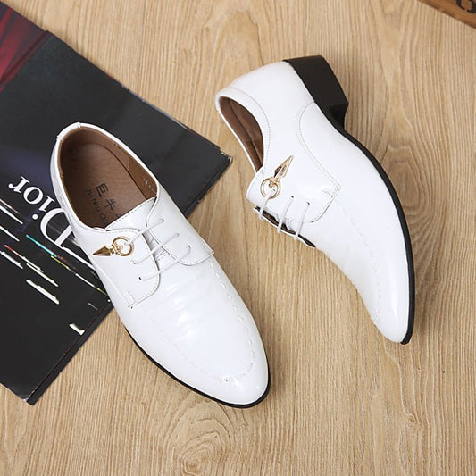 Formal Mens Dress Shoes Genuine Leather Black Luxury Wedding Shoes Men Flats Office Oxfords - PratSN