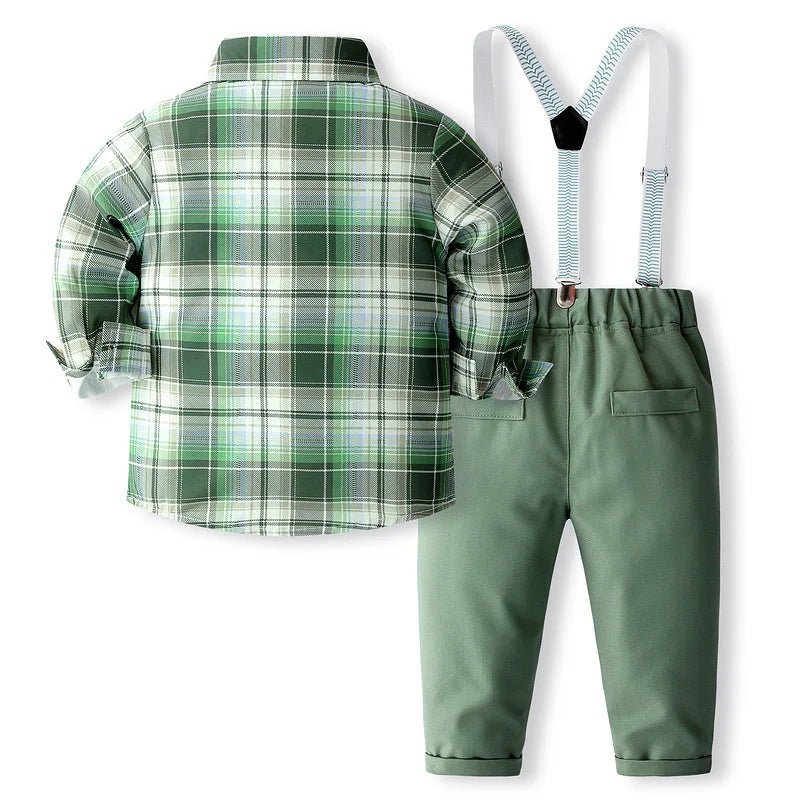 Formal Wedding Clothing Sets for Baby Boy Outfit Infant 3 6 12 18 24M Bodysuit Suspender Suit Toddler Kid Birthday Party Costume - PratSN