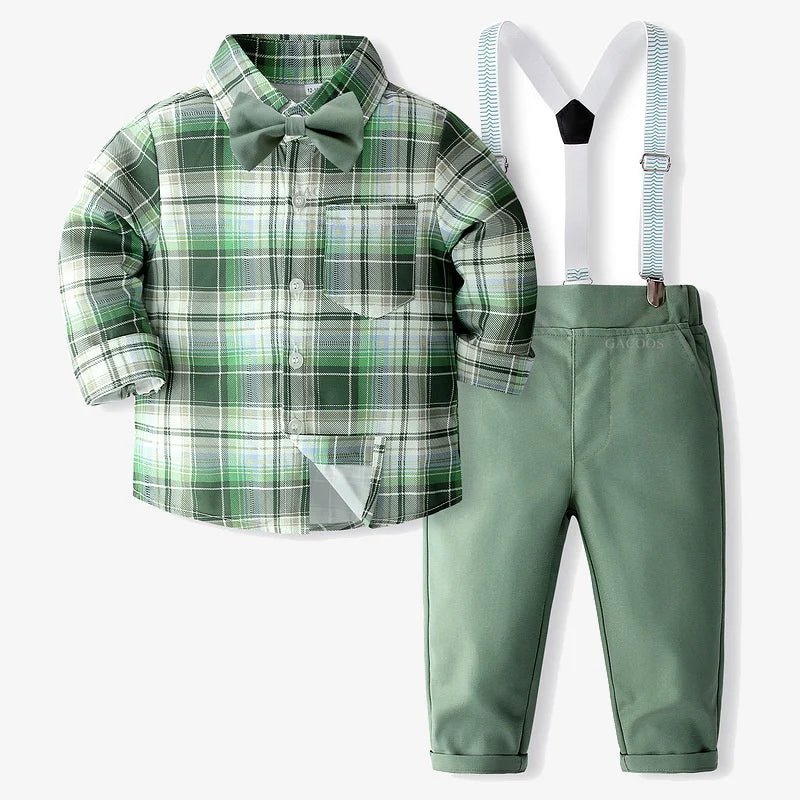 Formal Wedding Clothing Sets for Baby Boy Outfit Infant 3 6 12 18 24M Bodysuit Suspender Suit Toddler Kid Birthday Party Costume - PratSN