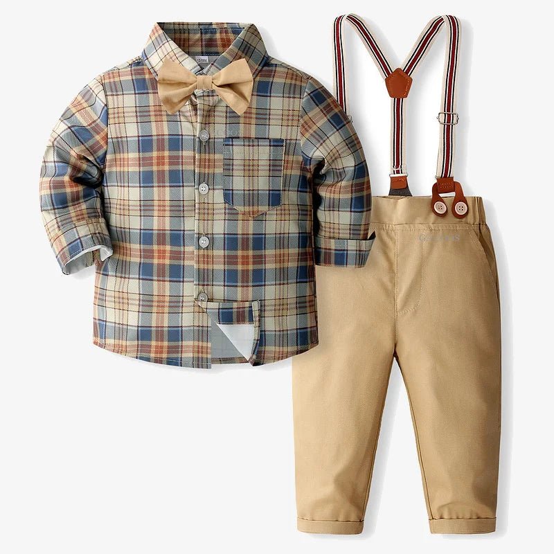 Formal Wedding Clothing Sets for Baby Boy Outfit Infant 3 6 12 18 24M Bodysuit Suspender Suit Toddler Kid Birthday Party Costume - PratSN
