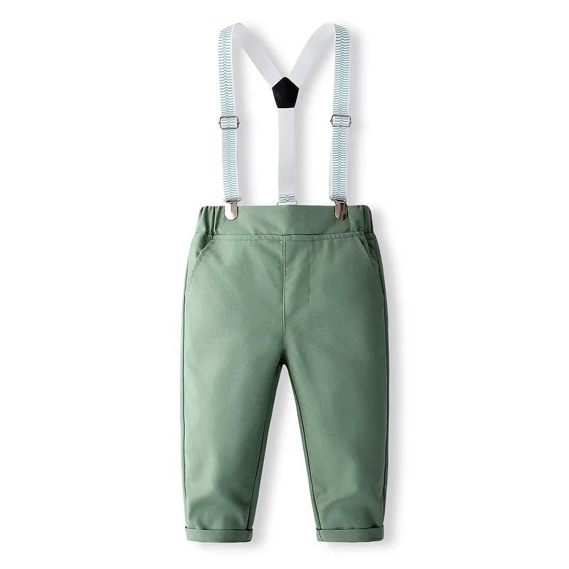 Formal Wedding Clothing Sets for Baby Boy Outfit Infant 3 6 12 18 24M Bodysuit Suspender Suit Toddler Kid Birthday Party Costume - PratSN