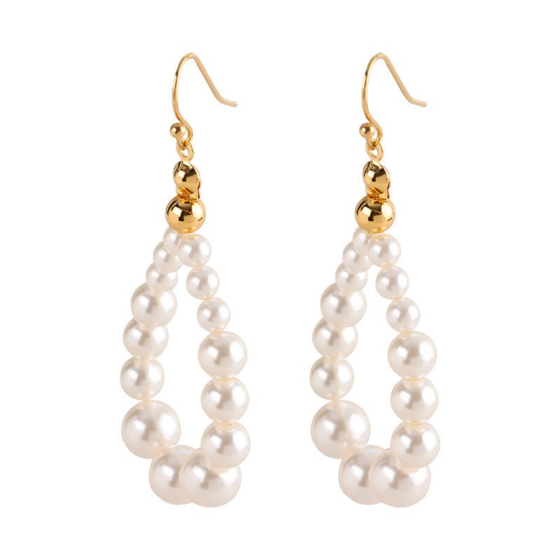 French Classic Style Long Pearl Stud Earrings - PratSN