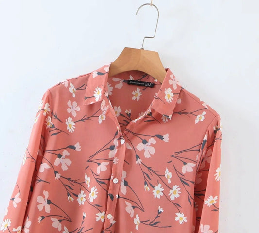 French Silk Cotton Blend Shirt Long Sleeve Cardigan - PratSN