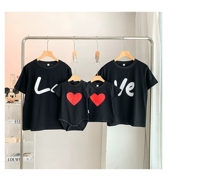 Fried Street Parent - Child Clothes Baby Family Three Or Four Summer Clothes 2025 New Arrival Western Style Mother - Daughter Matching Outfit Mother - Child Suit Short Sleeve T-shirt - PratSN