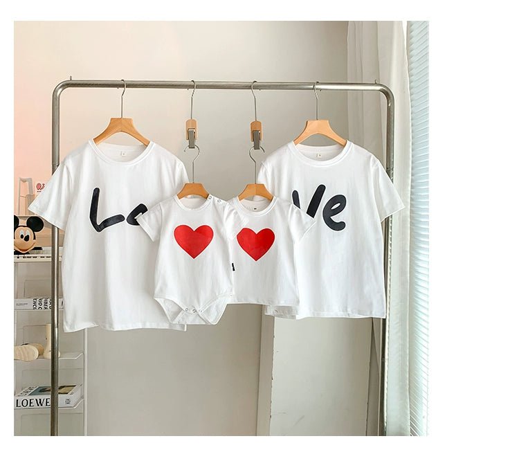 Fried Street Parent - Child Clothes Baby Family Three Or Four Summer Clothes 2025 New Arrival Western Style Mother - Daughter Matching Outfit Mother - Child Suit Short Sleeve T-shirt - PratSN