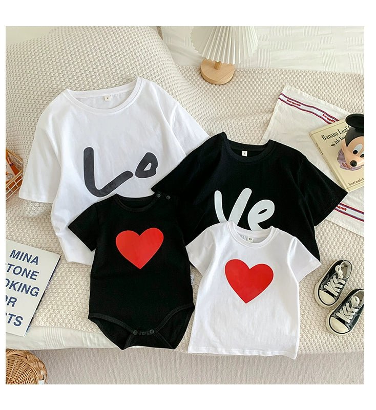 Fried Street Parent - Child Clothes Baby Family Three Or Four Summer Clothes 2025 New Arrival Western Style Mother - Daughter Matching Outfit Mother - Child Suit Short Sleeve T-shirt - PratSN