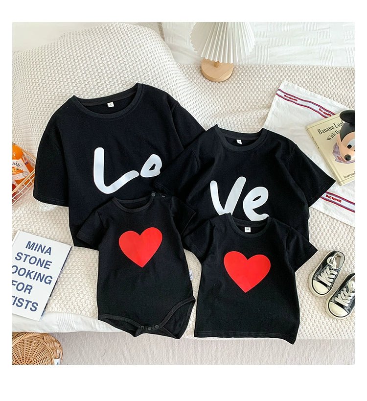 Fried Street Parent - Child Clothes Baby Family Three Or Four Summer Clothes 2025 New Arrival Western Style Mother - Daughter Matching Outfit Mother - Child Suit Short Sleeve T-shirt - PratSN